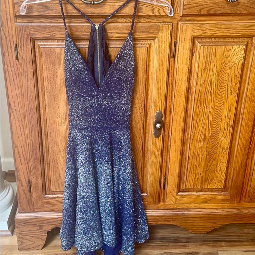 LN JR navy blue sparkle dress size M
